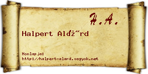 Halpert Alárd névjegykártya